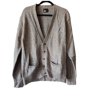 Vtg Arnold Palmer Robert‎ Bruce Wool Grandpa Cardigan Sweater Men's Large Brown